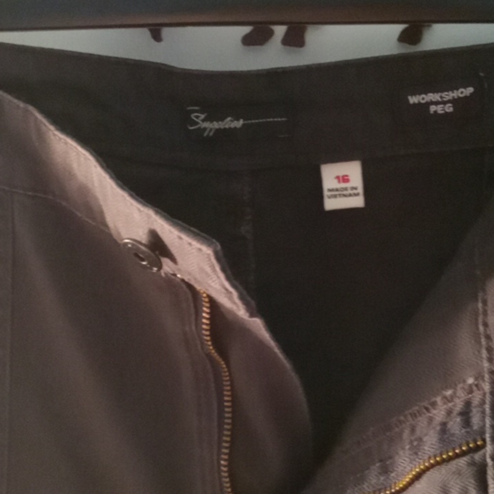 Supplies by UB Workshop Peg Herringbone Pants Plus Sz 16 NWT GRAY - Picture 6 of 10